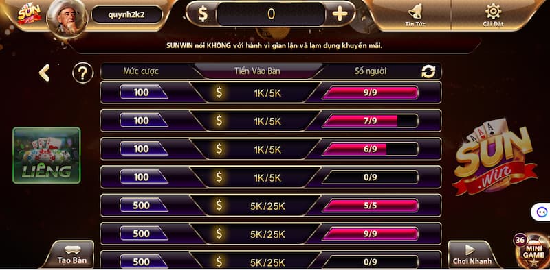 Liêng Sunwin: Đồ họa tuyệt vời, đổi thưởng hấp dẫn 2025 3 Tập hợp bài trong game Liêng Sunwin